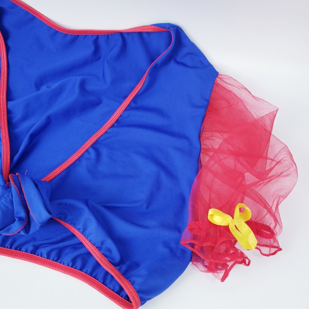 Snow White 2pc Lingerie Set Top & Skirt Blue Yellow Size 1XL - Picture 2 of 3